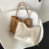 Oilskin Tote Bag Soft PU Leather Women's Shoulder Bag