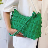 Women Shoulder Bags Casual Handbags Zipper Pleated Large Hobo Totes