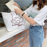 Cartoon Cloth Stickers Handbags Canvas Shoulder Bags Totes Girl satchels