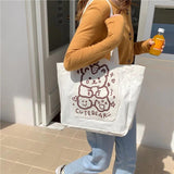 Cartoon Cloth Stickers Handbags Canvas Shoulder Bags Totes Girl satchels