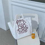 Cartoon Cloth Stickers Handbags Canvas Shoulder Bags Totes Girl satchels