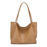 Oilskin Tote Bag Women's Soft PU Leather Shoulder Bag Girl