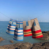 Boho Beach Bag Large Capacity Lightweight Shoulder Tote Wrist Pouch