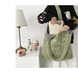 Women's Lamb-Like Fabric Shoulder Tote Bag with Large Capacity