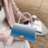 Small Square Flap Bag Stone Pattern Lock Chain Shoulder Messenger Bag