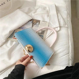 Small Square Flap Bag Stone Pattern Lock Chain Shoulder Messenger Bag