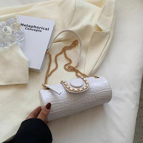 Summer Barrel Crossbody Bag Women PU Leather Handbag Shoulder Tote