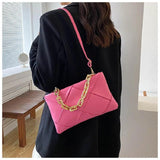 Lady Crochet Shoulder Bag with Golden Chain for Women