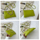 Lady Crochet Shoulder Bag with Golden Chain for Women