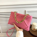 Lady Crochet Shoulder Bag with Golden Chain for Women