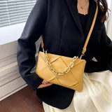 Lady Crochet Shoulder Bag with Golden Chain for Women