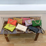 Lady Crochet Shoulder Bag with Golden Chain for Women
