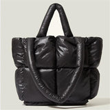 Winter Women Big Tote Quilted Handbag Female Large Capacity Cotton Down Bag