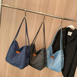 Denim Women Tote Bag Cotton Cloth Shoulder Bags for Large Shoppers