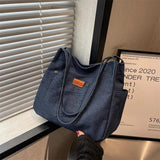 Denim Women Tote Bag Cotton Cloth Shoulder Bags for Large Shoppers