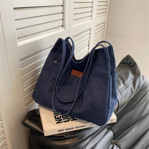 Denim Women Tote Bag Cotton Cloth Shoulder Bags for Large Shoppers