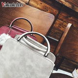 Vintage PU Leather Women Handbags Small Shopping Bag K80