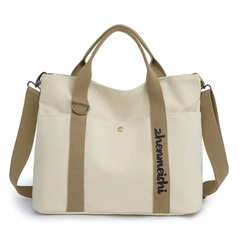 Canvas Tote Bag Large Capacity Handbag Casual Shoulder Messenger Travel Shopping