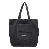Denim Shoulder Tote Bag Solid Color Large Capacity Shopper Handbag