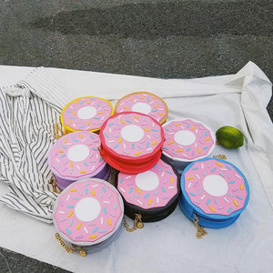 Funny 3D Donuts Messenger Bag Chain Soft Harajuku Handbag