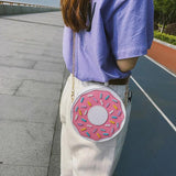 Funny 3D Donuts Messenger Bag Chain Soft Harajuku Handbag