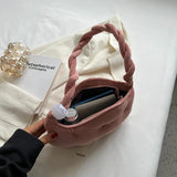 Velvet Pea Shaped Shoulder Bag Puffy Handbag