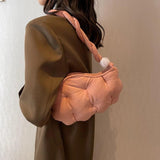 Velvet Pea Shaped Shoulder Bag Puffy Handbag