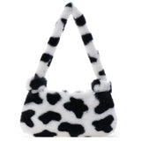 Winter Plush Handbag Animal Pattern Small Tote Bags For Women