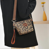 Leopard Print Leather Shoulder Bag Women Crossbody Handbag Messenger Bag