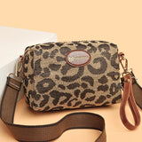Leopard Print Leather Shoulder Bag Women Crossbody Handbag Messenger Bag