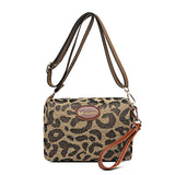 Leopard Print Leather Shoulder Bag Women Crossbody Handbag Messenger Bag