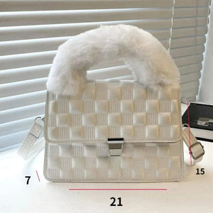 Wool Handbag Female Bag Small Square Bag Single Shoulder Messenger Bag