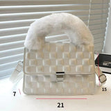 Wool Handbag Female Bag Small Square Bag Single Shoulder Messenger Bag