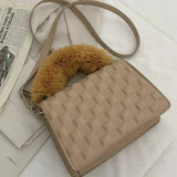 Wool Handbag Female Bag Small Square Bag Single Shoulder Messenger Bag