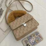 Wool Handbag Female Bag Small Square Bag Single Shoulder Messenger Bag