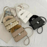 Wool Handbag Female Bag Small Square Bag Single Shoulder Messenger Bag
