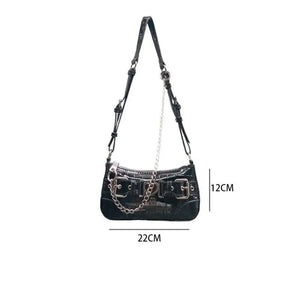 Metal Heart Y2K Novelty Punk School Shoulder Handbags For Ladies