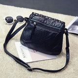 Soft Wash PU Leather Shoulder Bag for Women Rivet Handbag Crossbody Purse