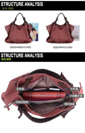 Canvas Women's Tote Handbag Large-capacity Shoulder Bag