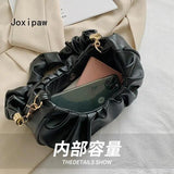 Autumn Folds Pu Leather Shoulder Bag for Women Chain Handbag