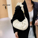 Autumn Folds Pu Leather Shoulder Bag for Women Chain Handbag