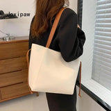 Vintage Solid PU Leather Bow Shoulder Bag for Women