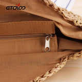 Half-Round Rattan Woven Straw Bag Crossbody Beach Handbag