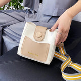 PU Leather Shoulder Bag Women Wide Strap Messenger Bag Casual Handbag