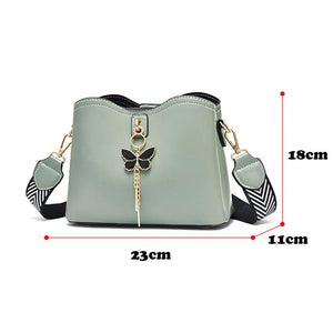 Women Handbag Butterfly Tassel PU Leather Messenger Bags
