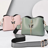 Women Handbag Butterfly Tassel PU Leather Messenger Bags