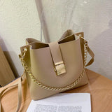 Retro Bucket Shoulder Bag Soft PU Leather Tote