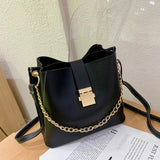 Retro Bucket Shoulder Bag Soft PU Leather Tote