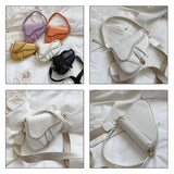 Women's PU Leather Saddle Bag Crossbody Handbags