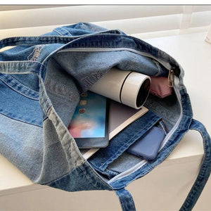 Famous Women Handbag Large Capacity Denim Shoulder Bag